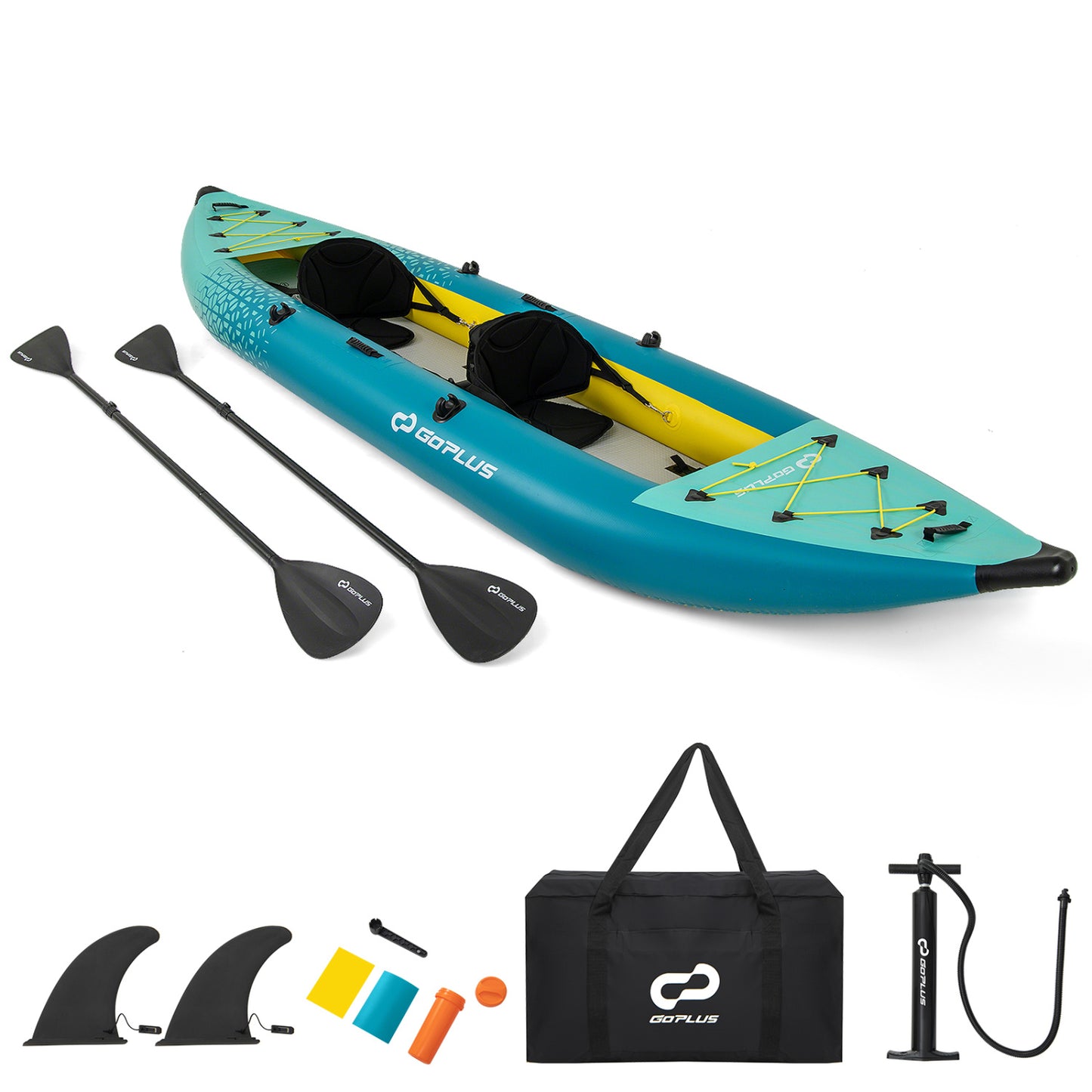 Inflatable 2-Person Kayak Set, With Aluminium Oars And Repair Kit, Green Surfing at Gallery Canada