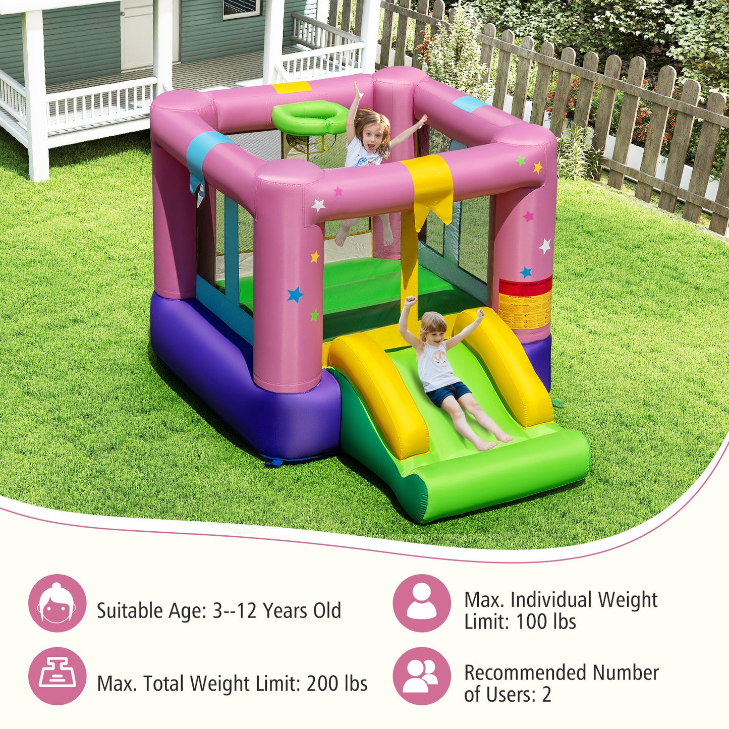Inflatable Bounce House, 480W Blower, Carrying Bag Bounce House at Gallery Canada