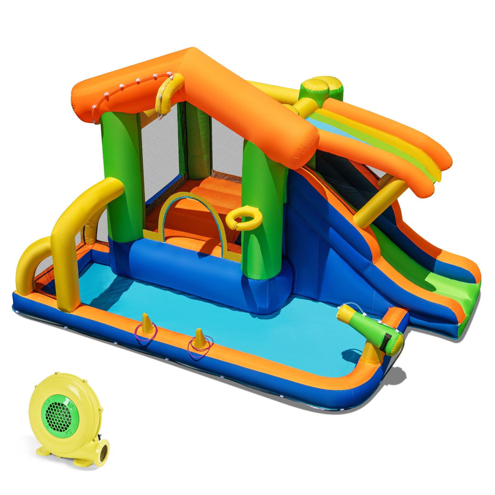 Inflatable Bounce House Water Park With Slide, 480W Blower Inflatable Water Slides at Gallery Canada