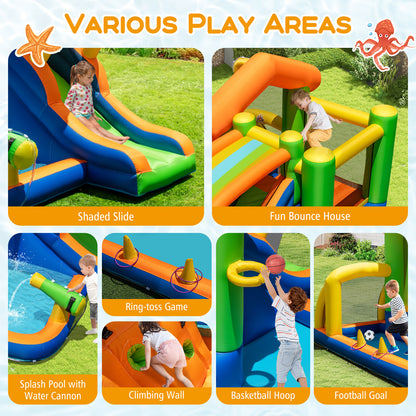 Inflatable Bounce House Water Park With Slide, 480W Blower Inflatable Water Slides at Gallery Canada
