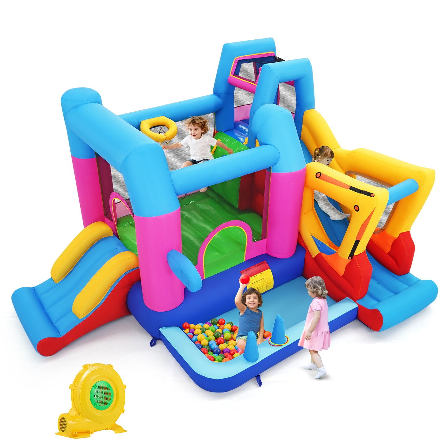 Inflatable Bounce House, 8-in-1 Excavator Kids Bouncer, 780W Blower Inflatable Water Slides at Gallery Canada