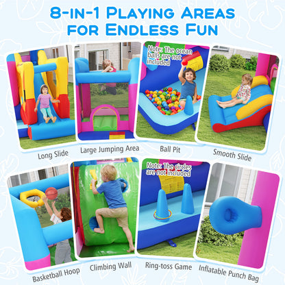 Inflatable Bounce House, 8-in-1 Excavator Kids Bouncer, 750W Blower Inflatable Water Slides at Gallery Canada