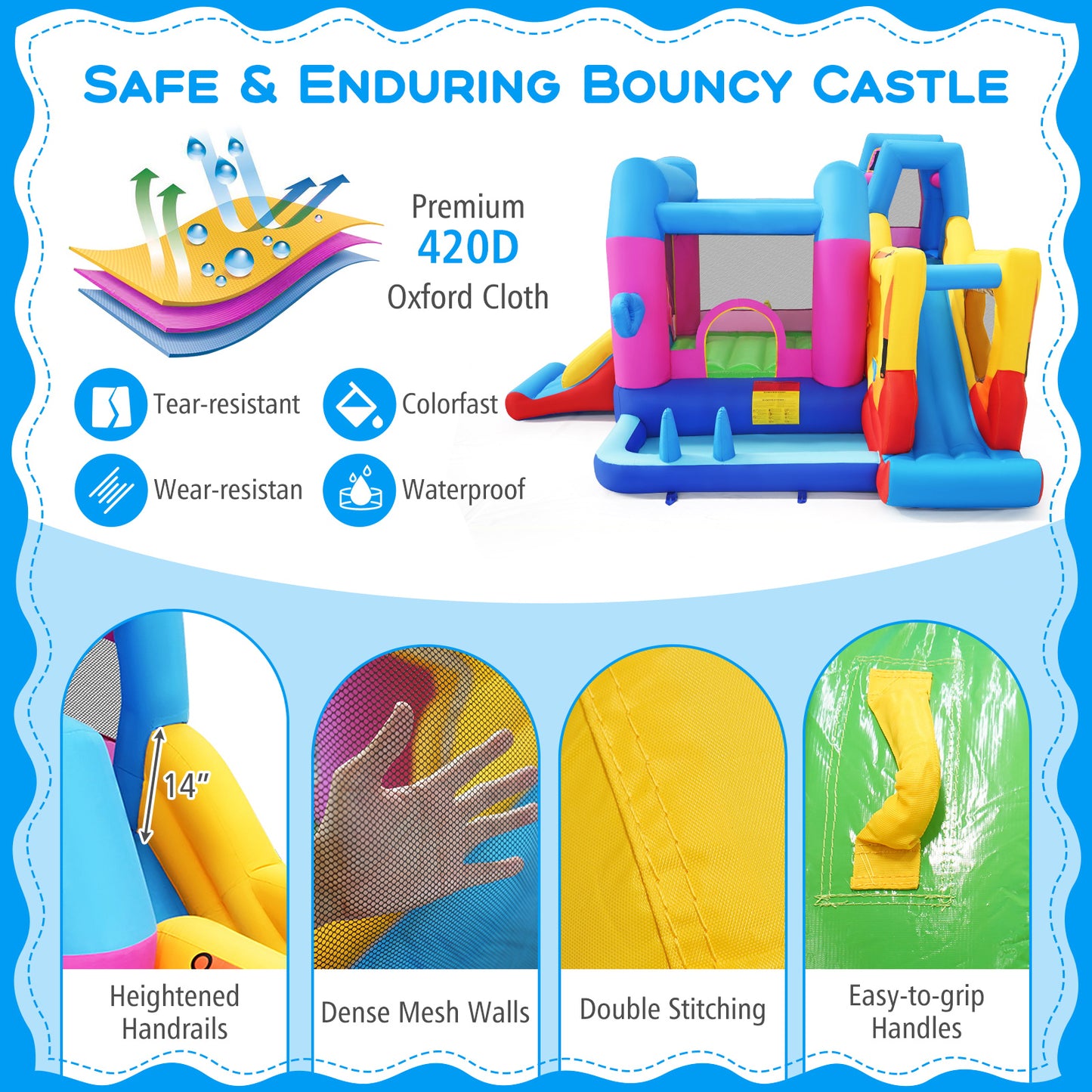 Inflatable Bounce House, 8-in-1 Excavator Kids Bouncer Inflatable Water Slides at Gallery Canada