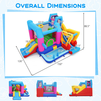 Inflatable Bounce House, 8-in-1 Excavator Kids Bouncer Inflatable Water Slides at Gallery Canada