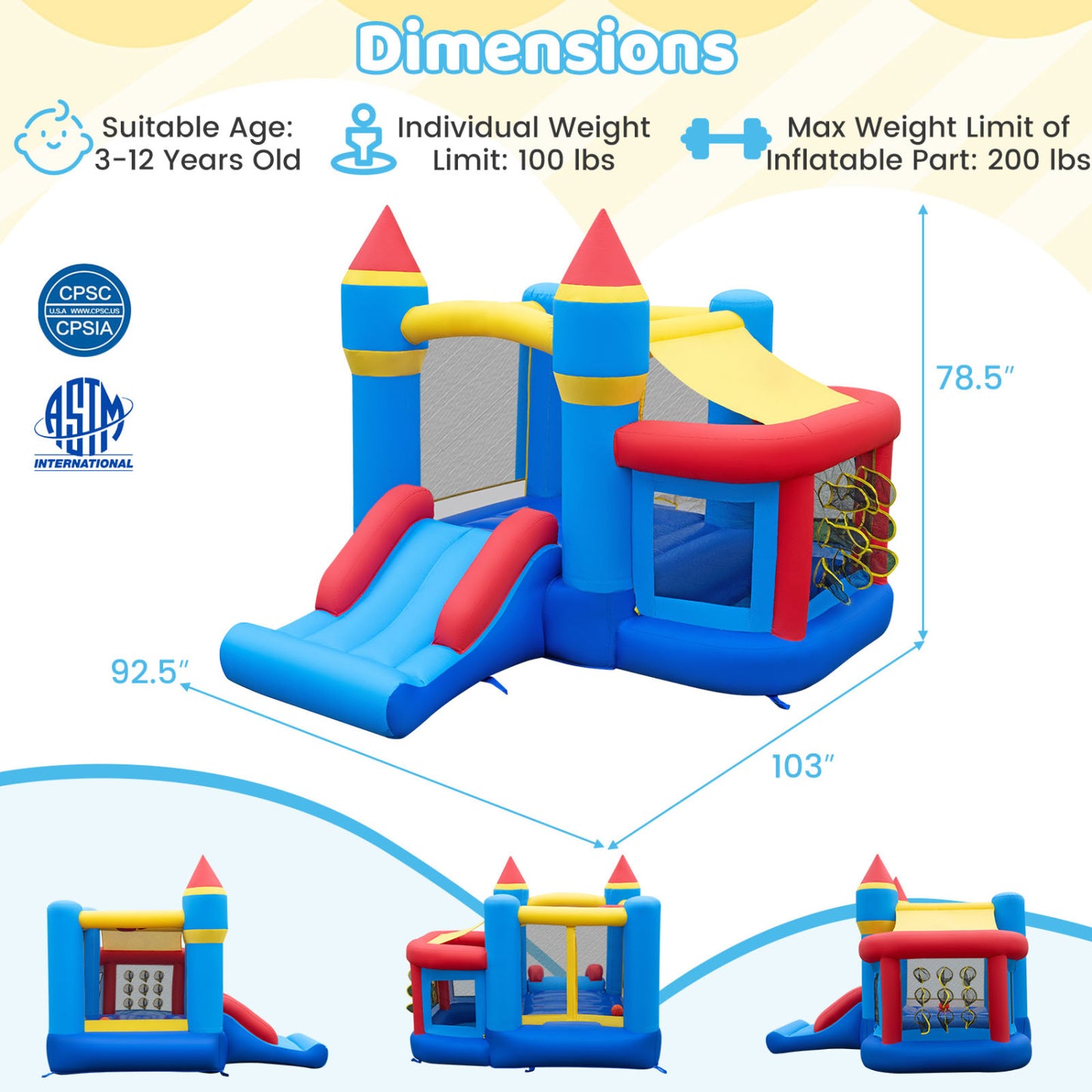 Kids Inflatable Bounce House with Slide, Ball Pit, Games Bounce House at Gallery Canada