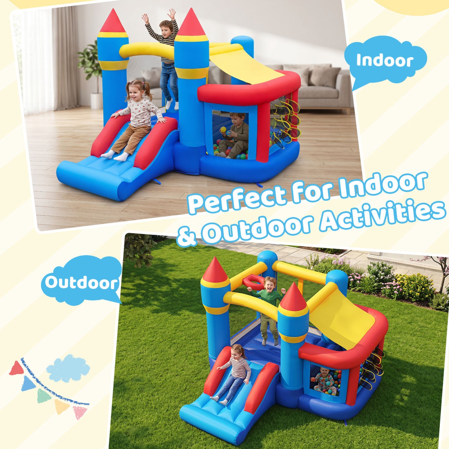 Kids Inflatable Bounce House with Slide, Ball Pit, Games Bounce House at Gallery Canada