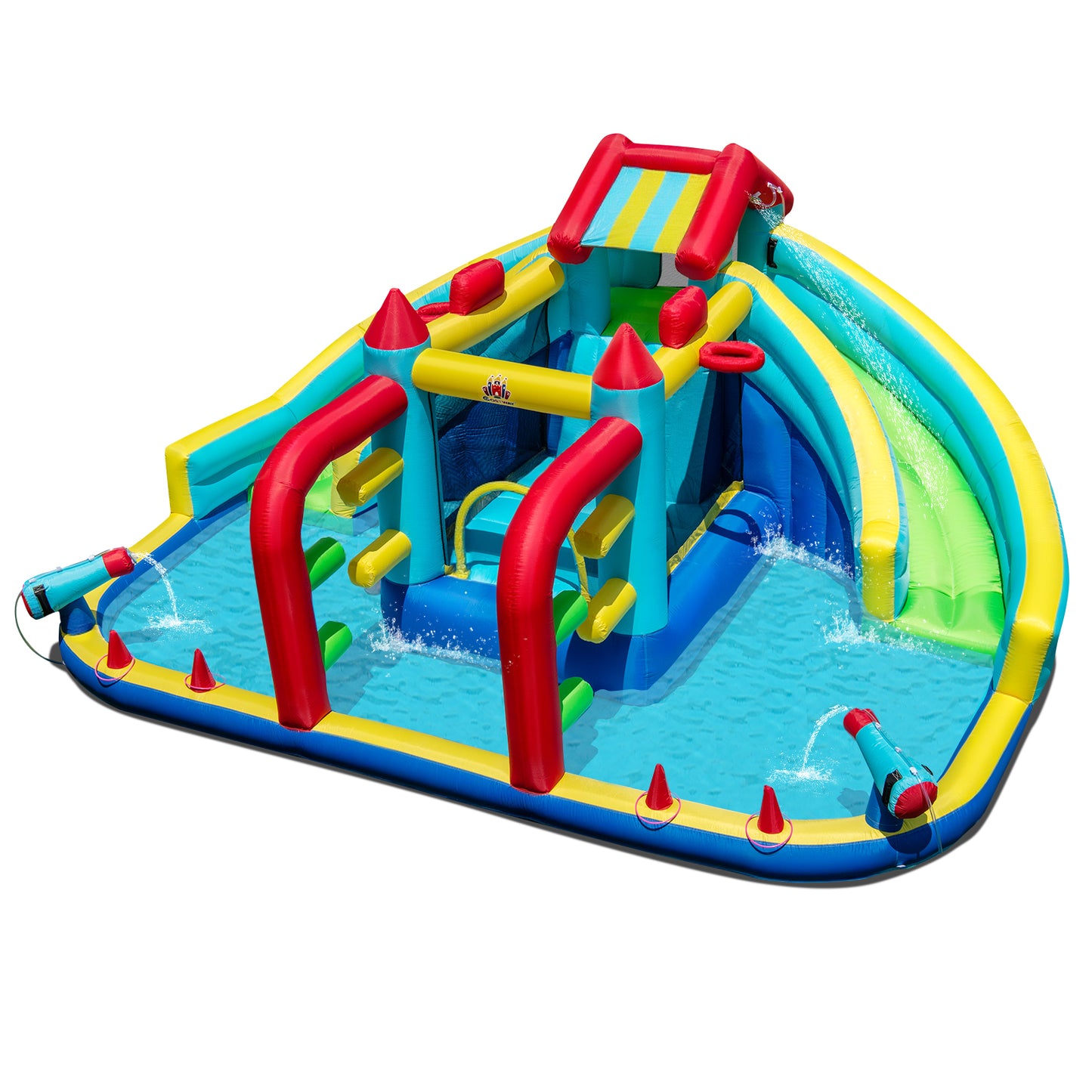 Inflatable Double Water Slide Park With Obstacle Course, 680W-750W Blower Inflatable Water Slides at Gallery Canada
