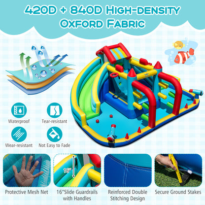 Inflatable Double Water Slide Park With 750W Blower And Obstacle Course Inflatable Water Slides at Gallery Canada