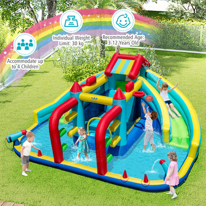 Inflatable Double Water Slide Park With 750W Blower And Obstacle Course Inflatable Water Slides at Gallery Canada