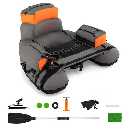 Inflatable Fishing Float Tube With Shoulder Straps, Storage, Orange Water Sports Orange at Gallery Canada