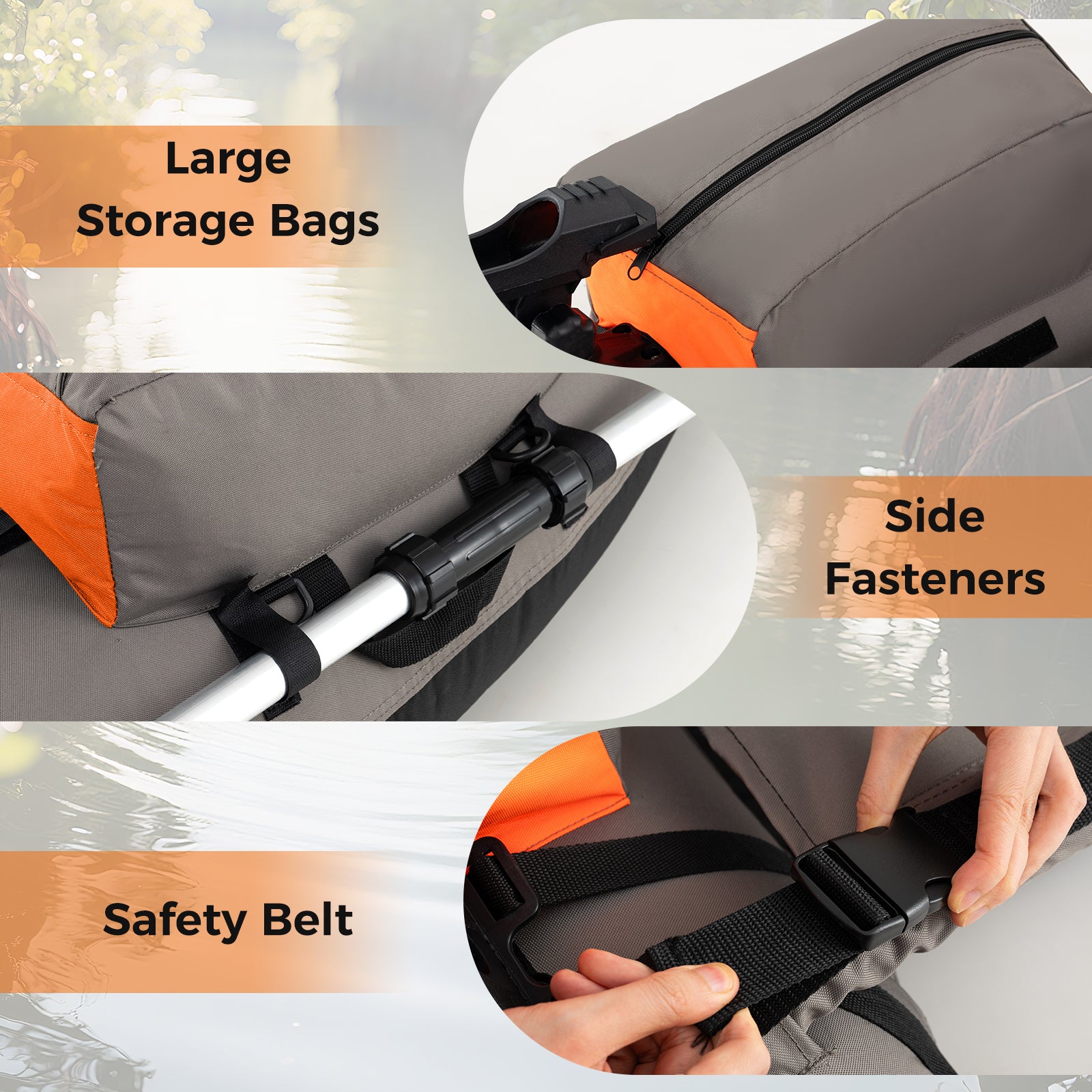 Inflatable Fishing Float Tube With Shoulder Straps, Storage, Orange Water Sports at Gallery Canada