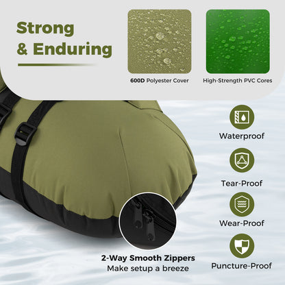 Inflatable Float Tube, Adjustable Fishing Rod Holder, Fish Hook Stator, Green Water Sports at Gallery Canada