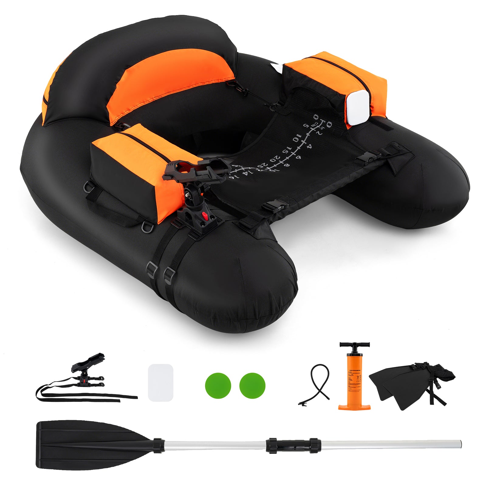Inflatable Float Tube, Adjustable Fishing Rod Holder, Fish Hook Stator, Orange Water Sports Orange at Gallery Canada