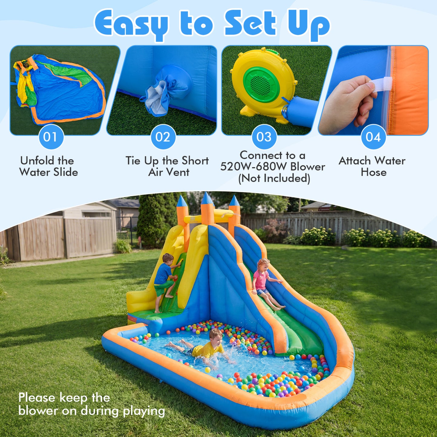 Inflatable Bounce House With Water Slide, Green Bounce House at Gallery Canada