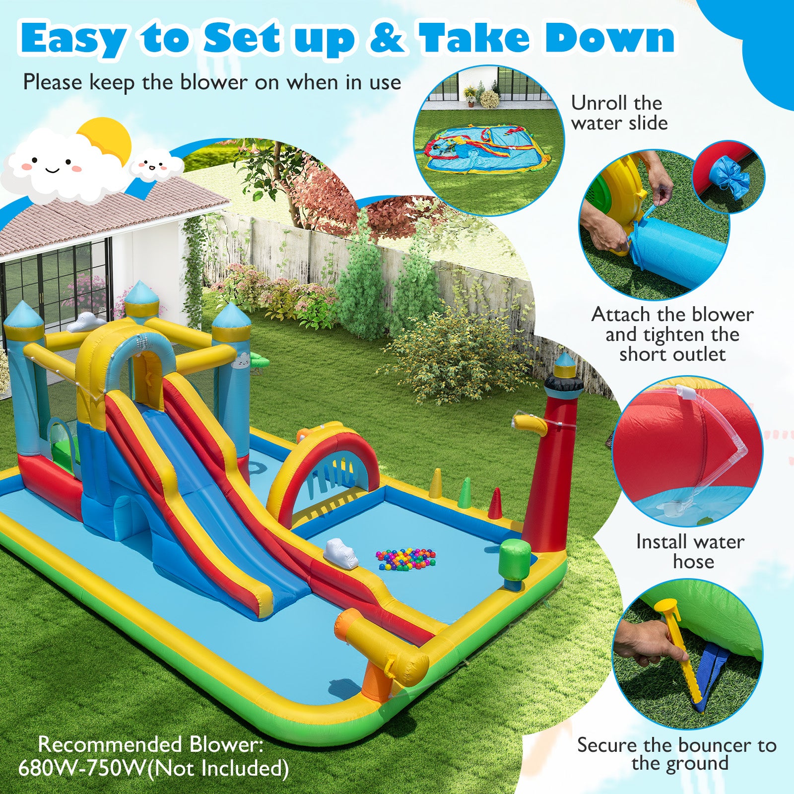Inflatable Water Slide Giant Water Park with Long Slide Jumping Area Inflatable Water Slides at Gallery Canada