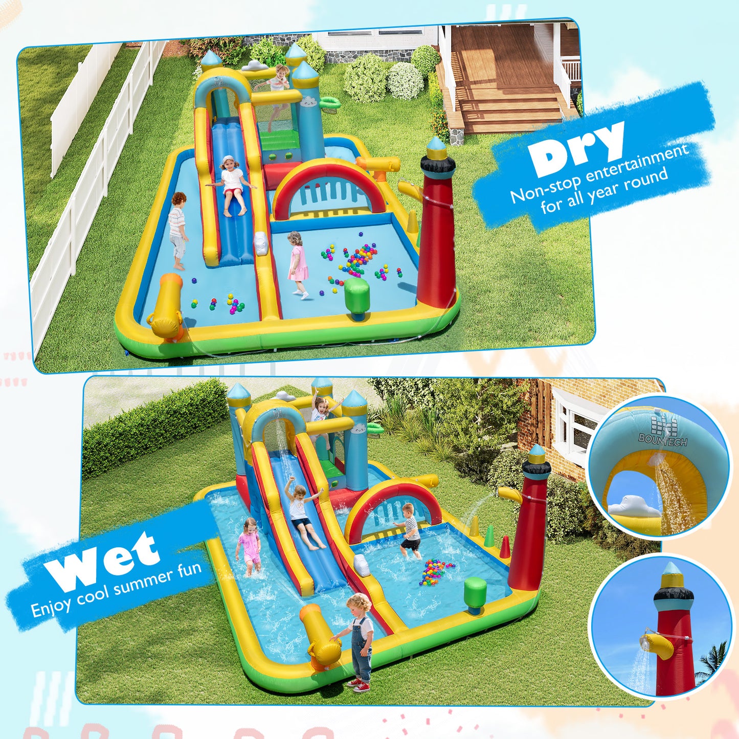 Inflatable Water Slide with Jumping Area and Climbing Wall(with 680W Blower) Inflatable Water Slides at Gallery Canada