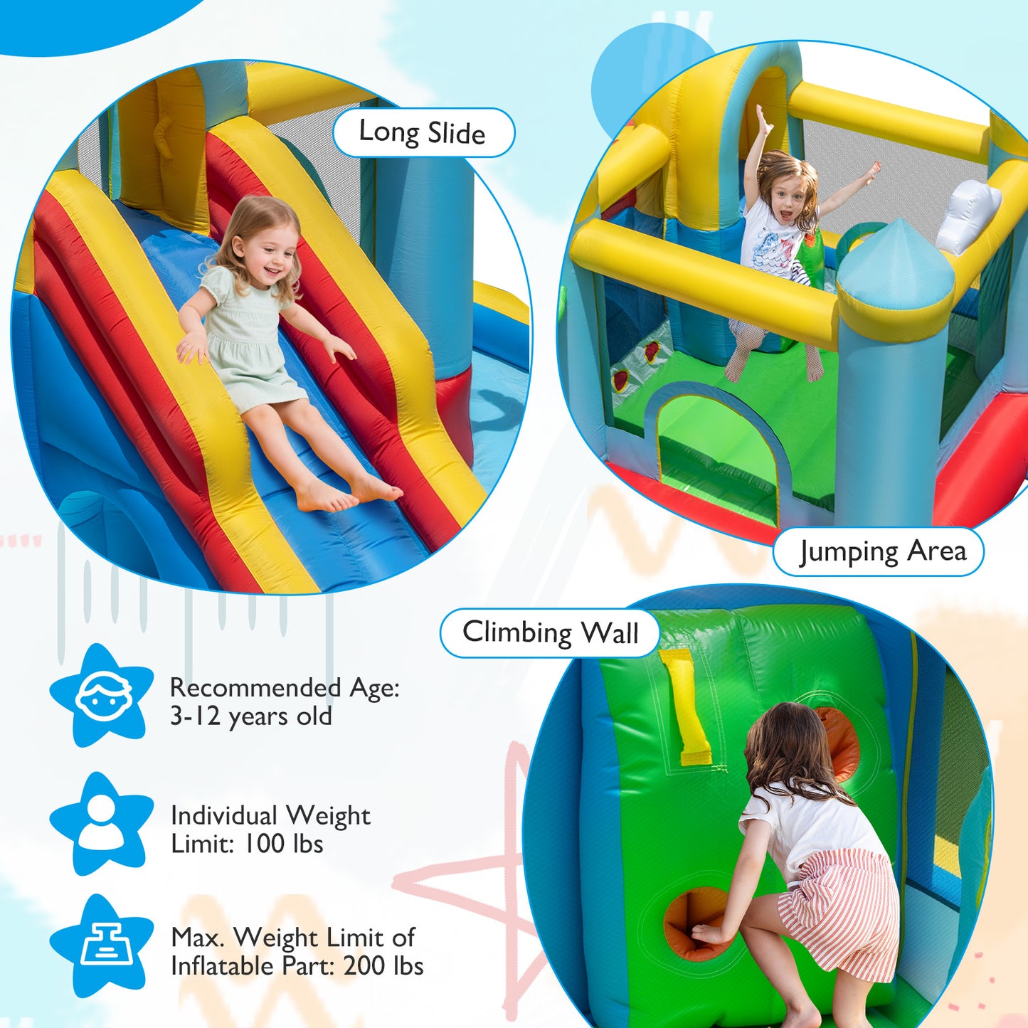 Inflatable Water Slide with Jumping Area and Climbing Wall(with 680W Blower) Inflatable Water Slides at Gallery Canada