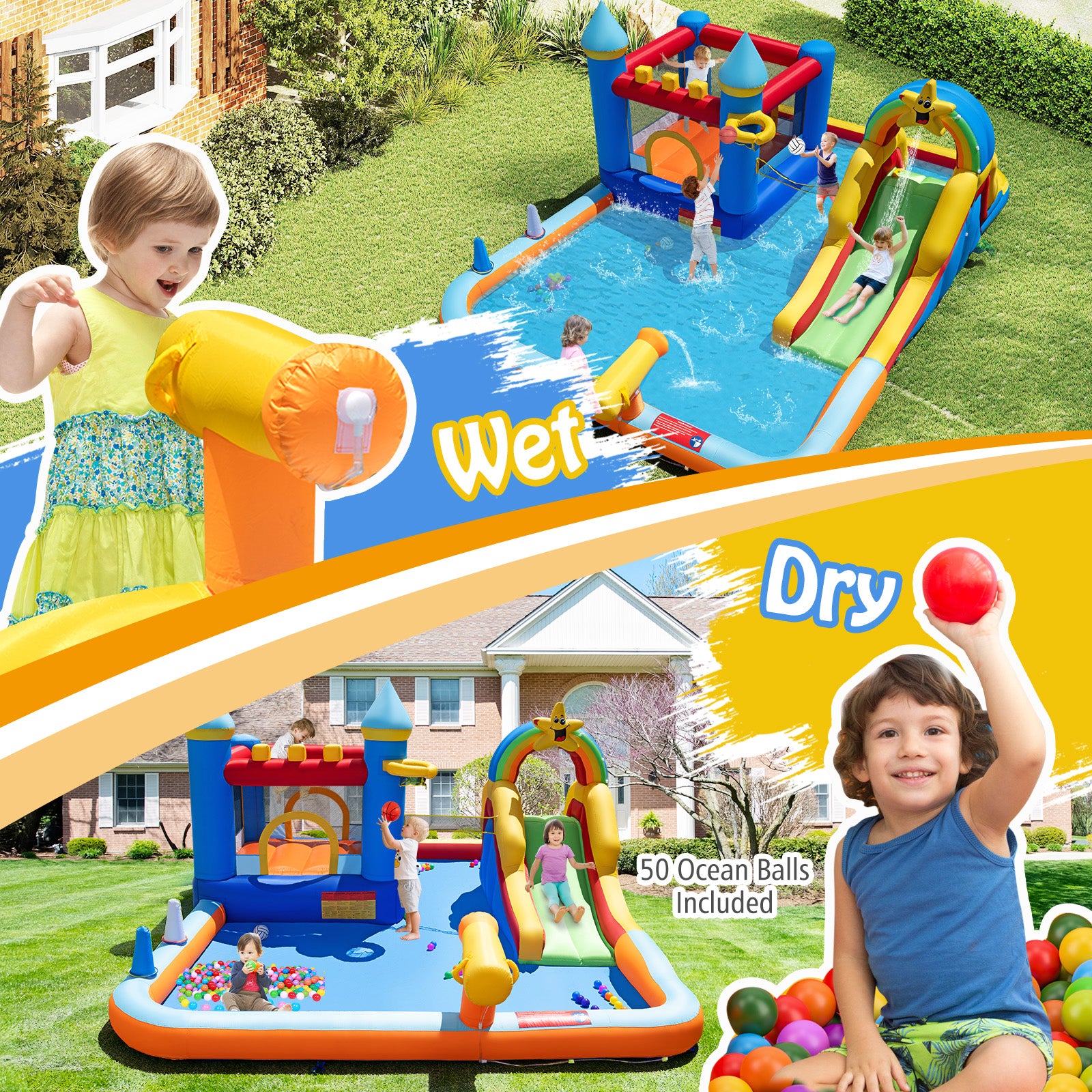 Inflatable Water Slide Park Bouncy Castle with Climbing Wall with Blower Inflatable Water Slides at Gallery Canada