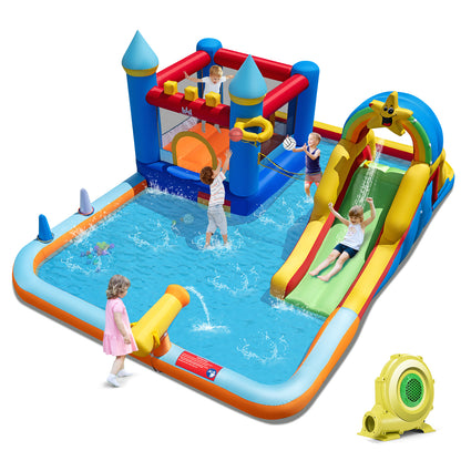 Inflatable Water Slide Park Bouncy Castle with Climbing Wall with 735W Blower Inflatable Water Slides at Gallery Canada