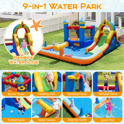 Inflatable Water Slide Park Bouncy Castle with Climbing Wall with 735W Blower Inflatable Water Slides at Gallery Canada