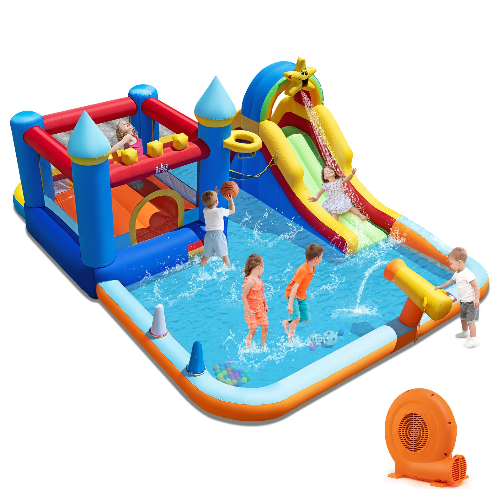 Inflatable Water Slide Park Bouncy Castle with Climbing Wall with 750W Blower Inflatable Water Slides at Gallery Canada