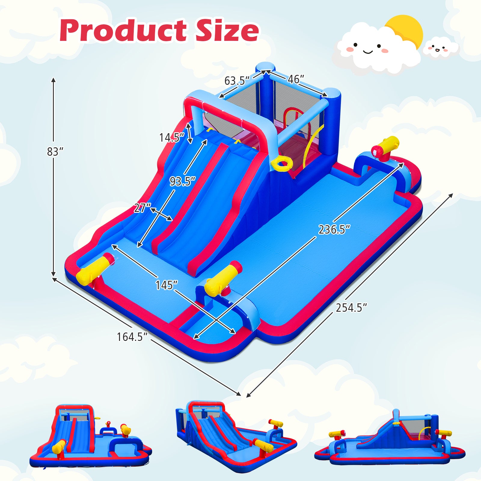 Inflatable Water Slide Park, Kids Backyard Outdoor Fun, Multicolor Bounce House at Gallery Canada