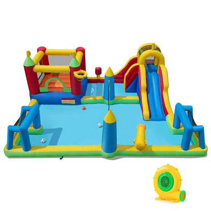Inflatable Water Slide Bounce House, 9-in-1 Jumping Castle, 680W Blower Inflatable Water Slides at Gallery Canada