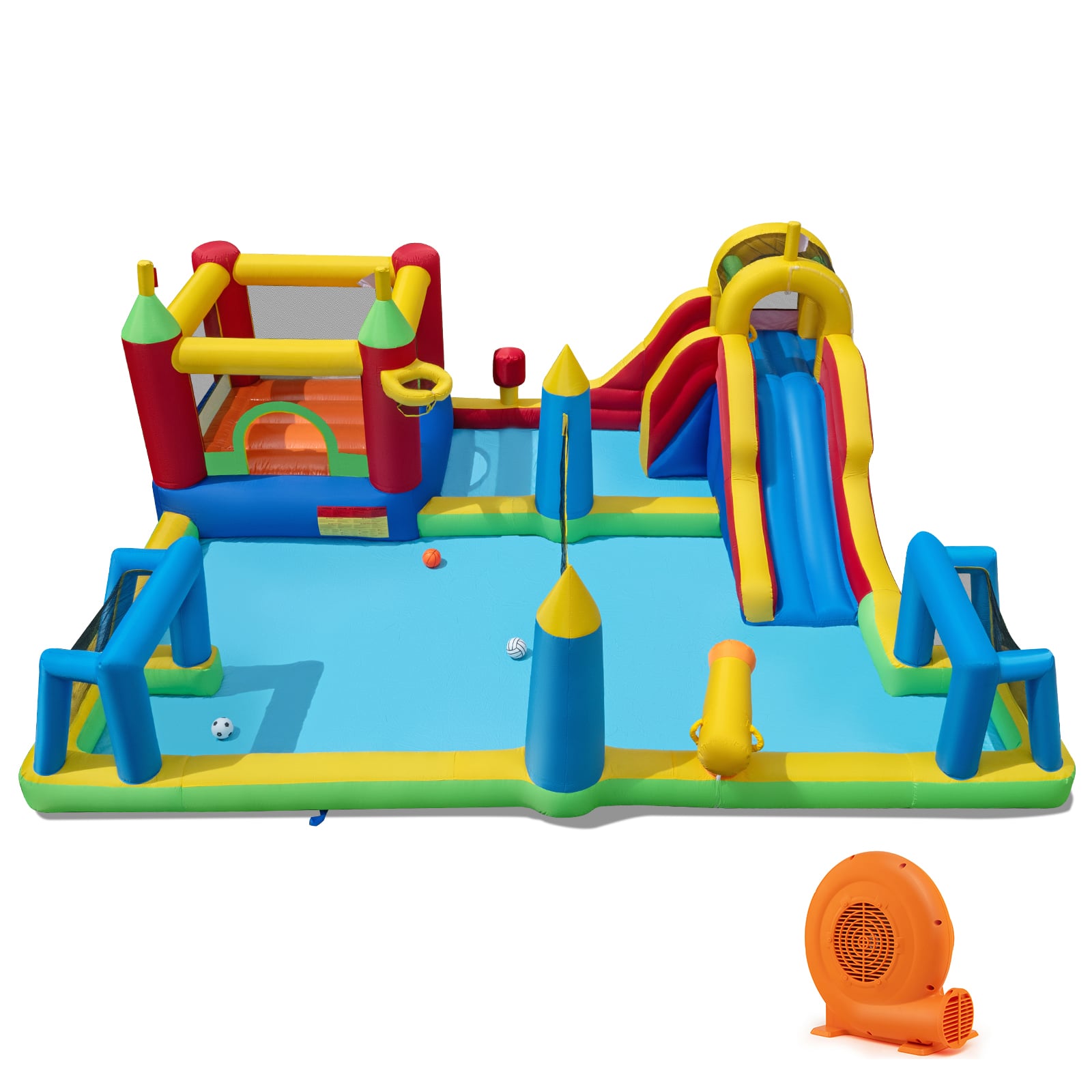 Inflatable Water Slide Bounce House, 9-In-1 Jumping Castle, 750W Blower Inflatable Water Slides at Gallery Canada