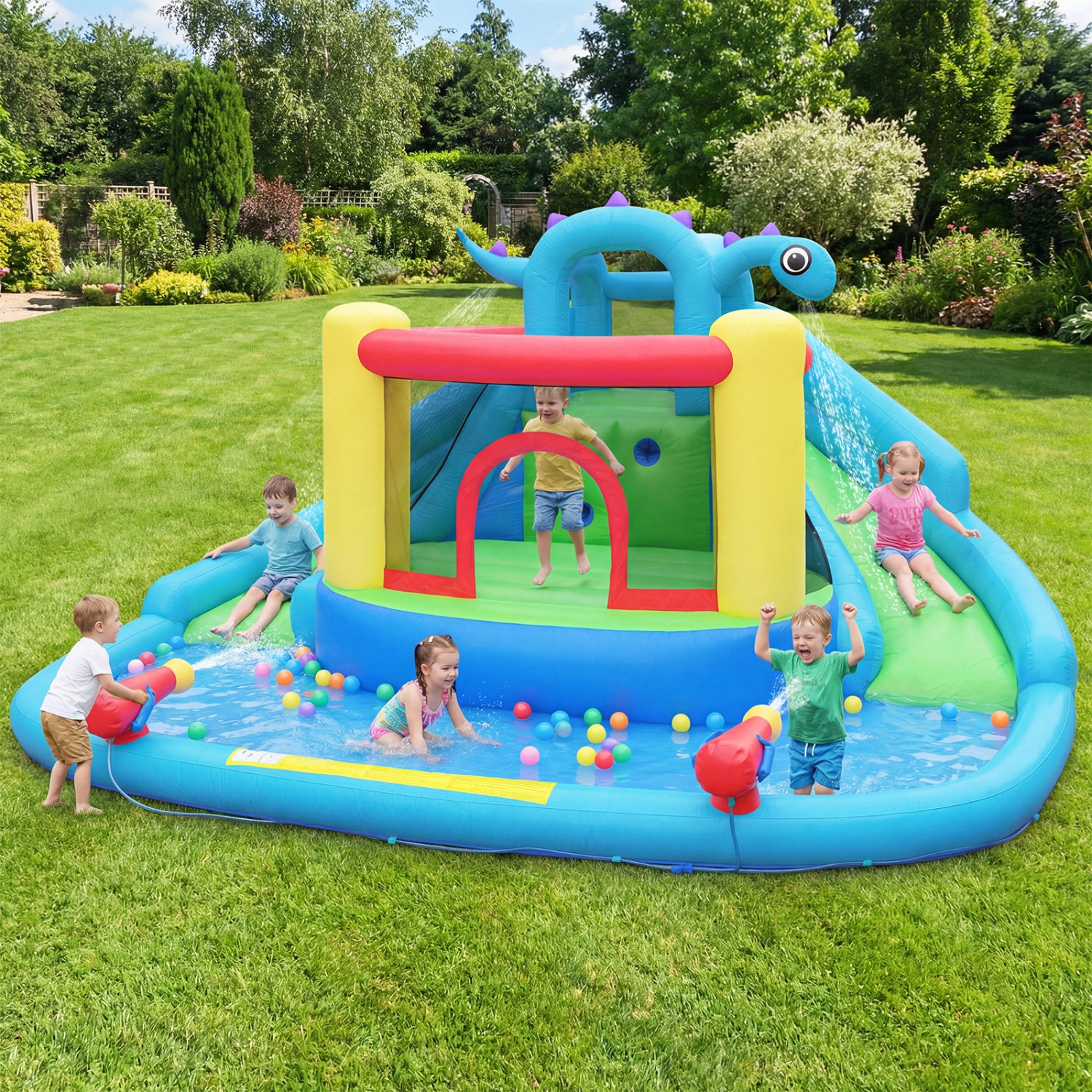 Dinosaur Inflatable Water Slide Bounce House, Multicolor Inflatable Water Slides at Gallery Canada