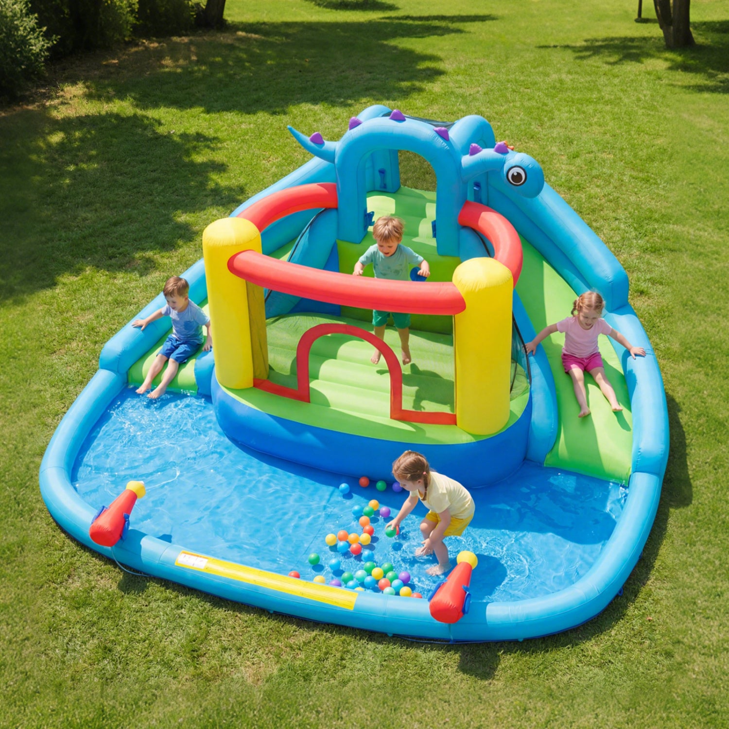 Inflatable Dinosaur Water Slide Bounce House, Double Slides Inflatable Water Slides at Gallery Canada
