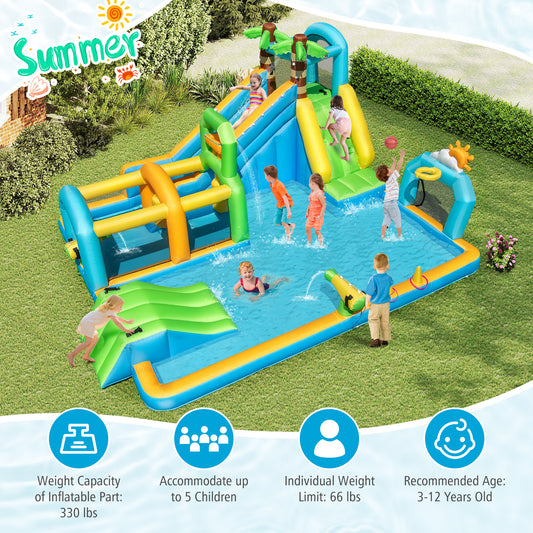 Inflatable Water Slide, Tropical Theme, Dual Slide Aqua Park, 680W Blower Inflatable Water Slides Options at Gallery Canada