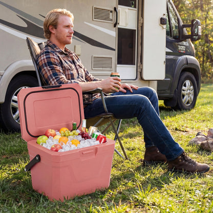 Insulated Portable Cooler, Hard Shell Ice Chest, 2 Cup Holders, Pink Coolers at Gallery Canada