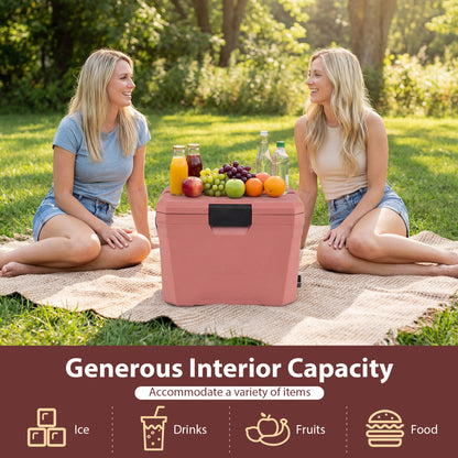 Insulated Portable Cooler, Hard Shell Ice Chest, 2 Cup Holders, Pink Coolers at Gallery Canada