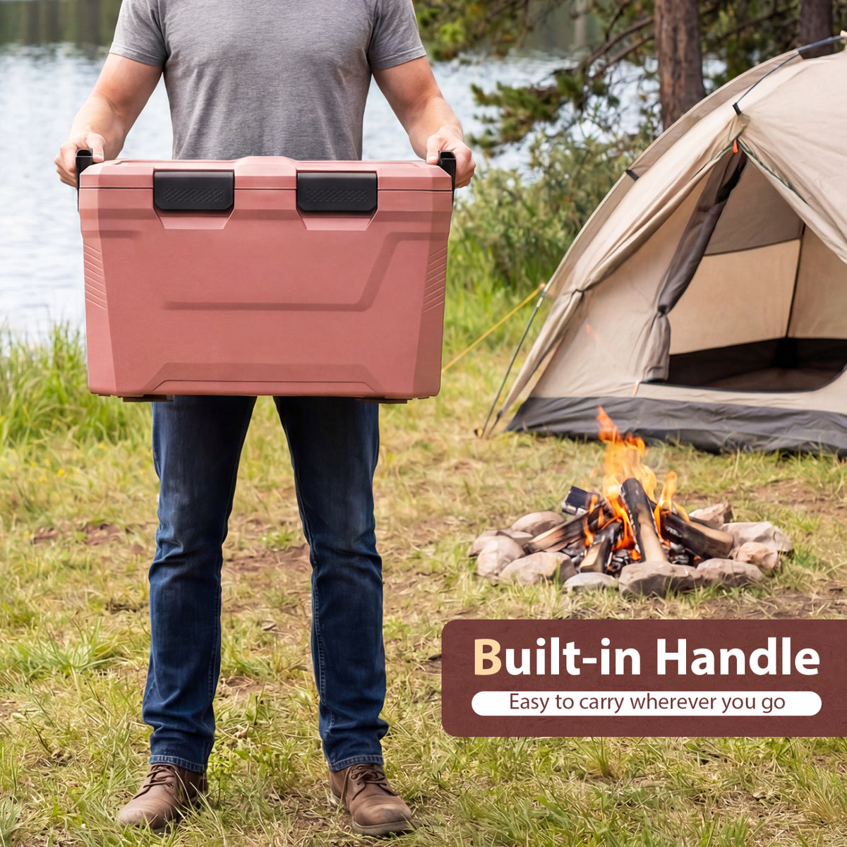 Insulated Portable Cooler Hard Shell Ice Chest, Pink Coolers at Gallery Canada