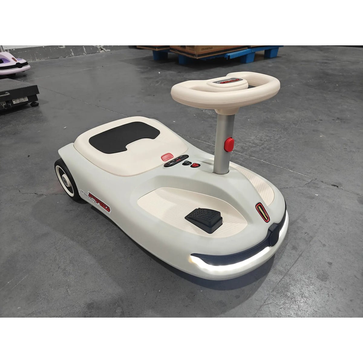 12V Electric Wiggle Car, 2 Speed, Music, Lights, White Electric Toy Cars at Gallery Canada