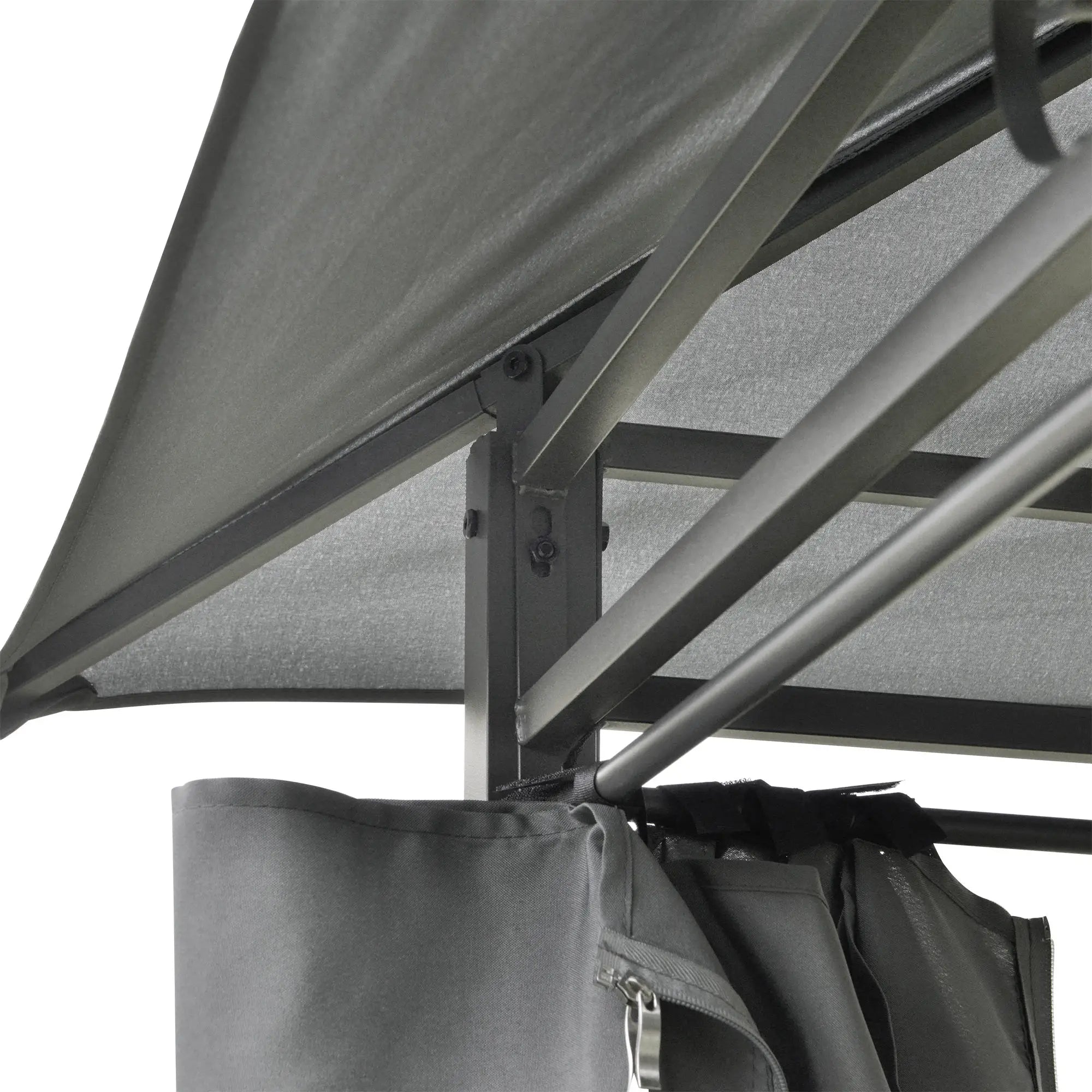13'L x 10'W x 8.7'H Patio Gazebo, 2-Tiers Garden Canopy, Grey Gazebos at Gallery Canada