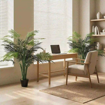 4FT Artificial Palm Tree Set Of 2, Faux Tropical Plant In Pot, Green Artificial Trees at Gallery Canada