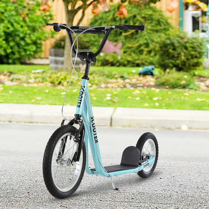 Youth Kick Scooter, Adjustable Handlebar, 16'' Inflatable Wheel, Blue Scooters at Gallery Canada