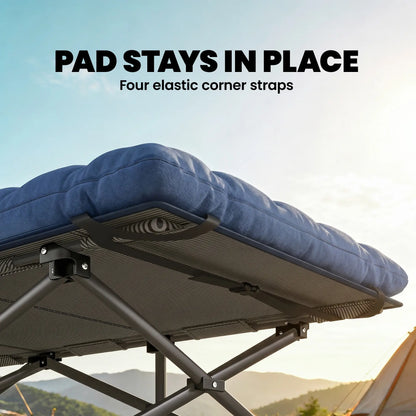 Set Of 2 Camping Cots With Soft Pad, 32" Extra Wide, Blue Camping Cots at Gallery Canada