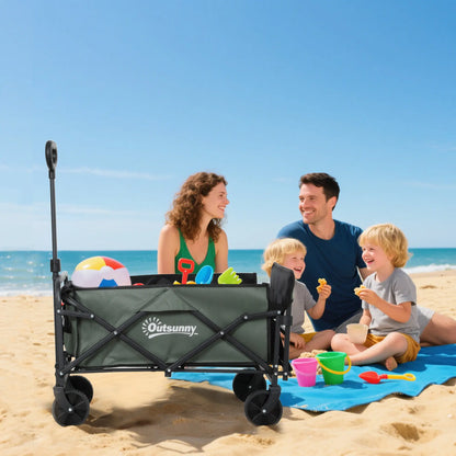Foldable Collapsible Wagon Cart, 72L & 198 LBS Capacity, Green Folding Garden Carts at Gallery Canada