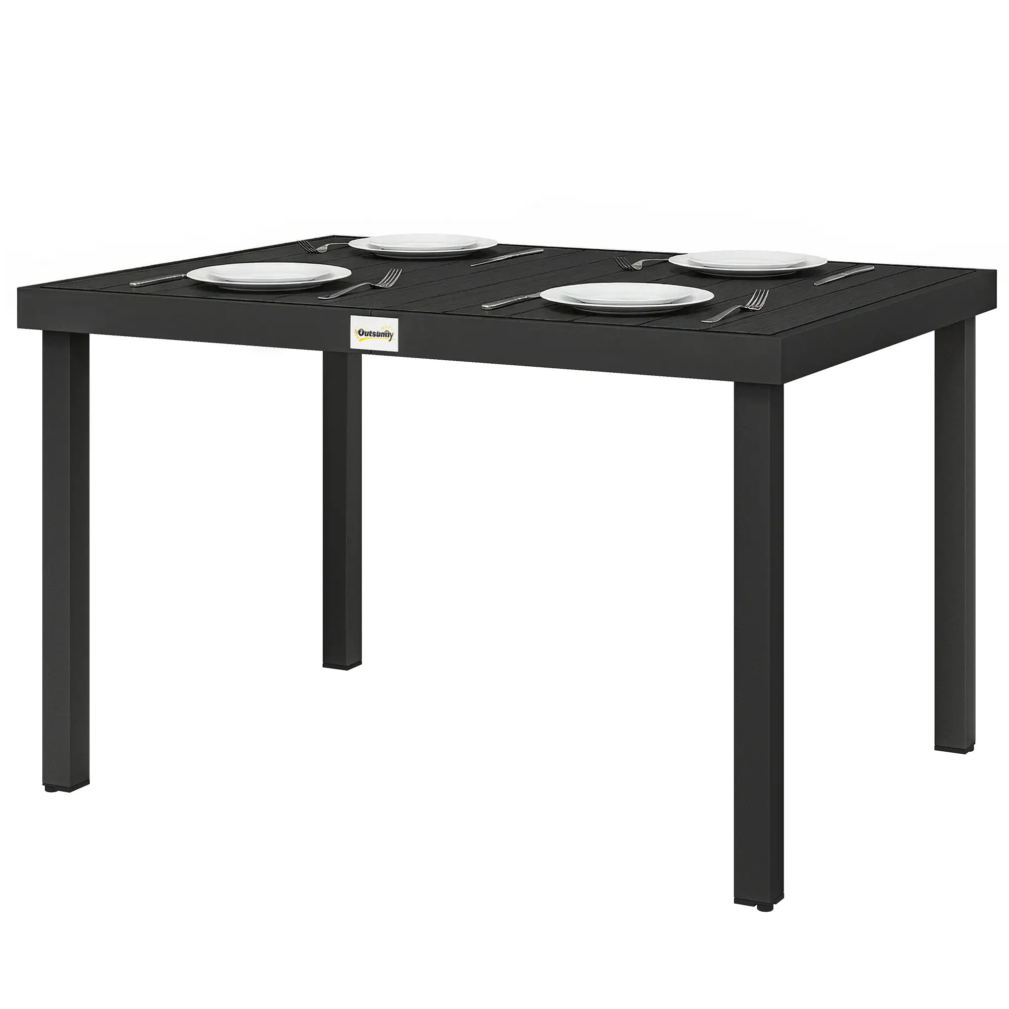 Aluminum Outdoor Dining Table for 6, 47.2