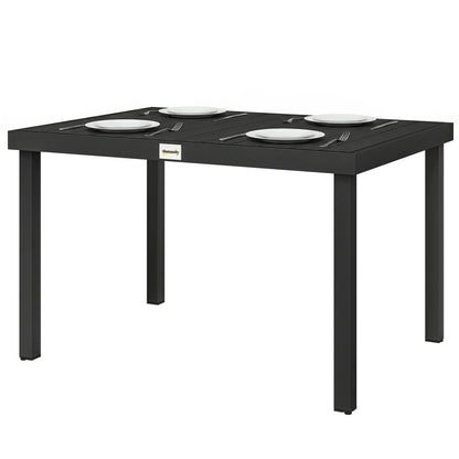 Aluminum Outdoor Dining Table for 6, 47.2" x 35.4" x 29.1", Black Patio Dining Tables Black at Gallery Canada