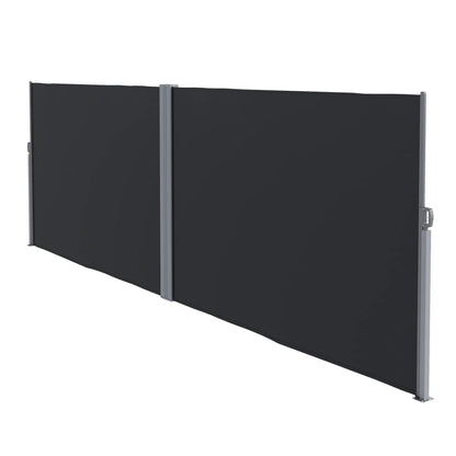 Retractable Double Side Awning, 79"x236", UV Resistant, Waterproof, Black Retractable Side Awning Black at Gallery Canada