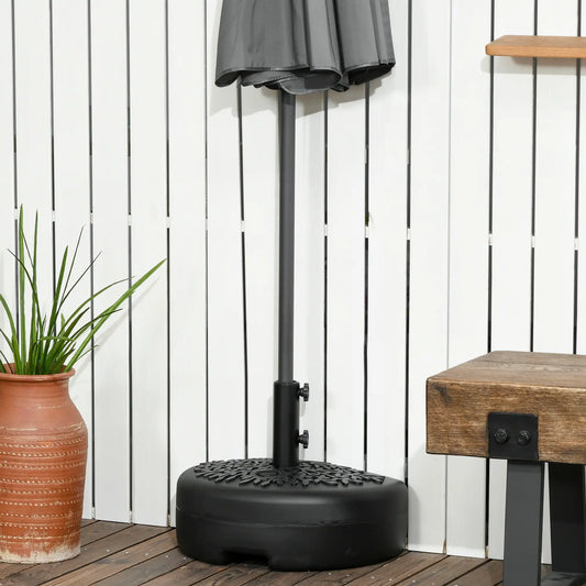 Half Round Umbrella Base, 40lb Water or 46lb Sand, Black Umbrella Bases Black at Gallery Canada