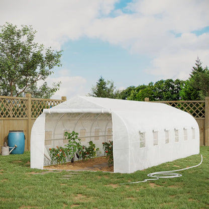 26'L x 10'W x 6.8'H Walk-In Greenhouse, Steel Frame, White Tunnel Greenhouses at Gallery Canada