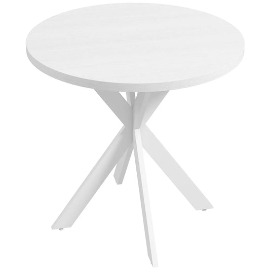 29" Round Dining Table, Steel Legs, White Dining Tables White Tabletop, White Legs at Gallery Canada