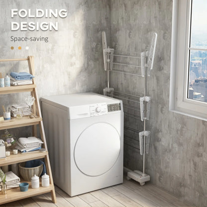 3-Tier Foldable Clothes Drying Rack, Stainless Steel, White Bath Accessories at Gallery Canada