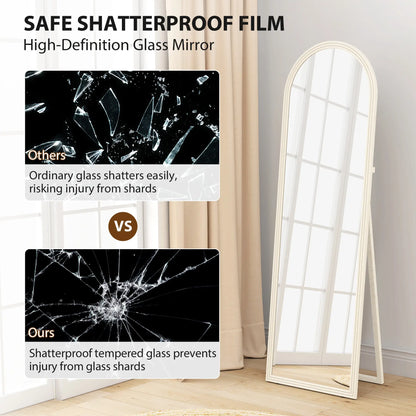 64" x 21" Full Length Mirror, Free Standing, Arched Body, White Full Length Mirrors at Gallery Canada
