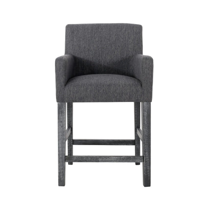 Upholstered Counter Stools, Rubberwood Frame, 24×23×39.5 inch, Charcoal Bar Stools Charcoal at Gallery Canada