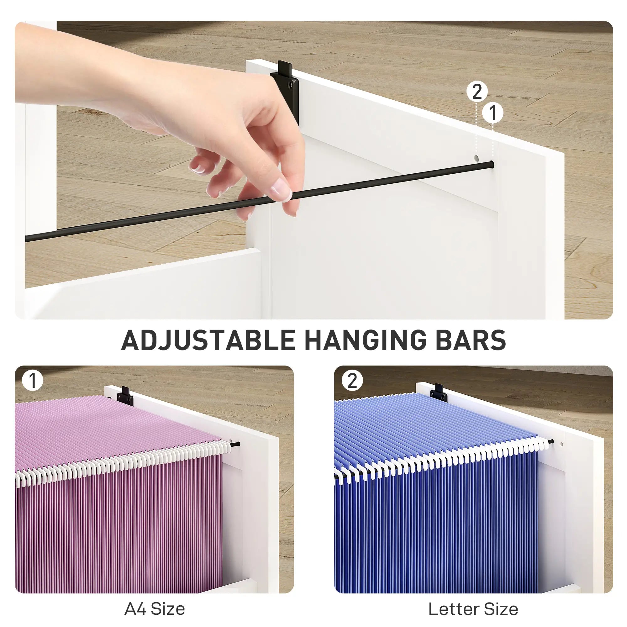 2 Drawer Filing Cabinet with Lock, Office Storage, A4 Letter Size, White Office Cabinets & Cupboards at Gallery Canada